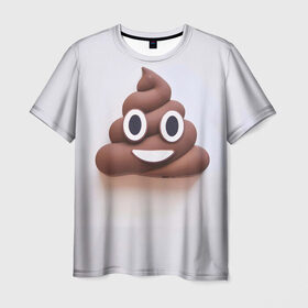 Мужская футболка 3D с принтом Улыбка в Санкт-Петербурге, 100% полиэфир | прямой крой, круглый вырез горловины, длина до линии бедер | interner | poop | интернет | пуп | смайл | эмоджи | эмодзи | юмор