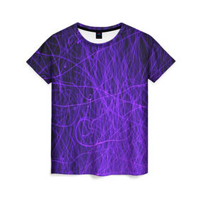 Женская футболка 3D с принтом Нити пламени 2 в Санкт-Петербурге, 100% полиэфир ( синтетическое хлопкоподобное полотно) | прямой крой, круглый вырез горловины, длина до линии бедер | линии | огонь | пламя