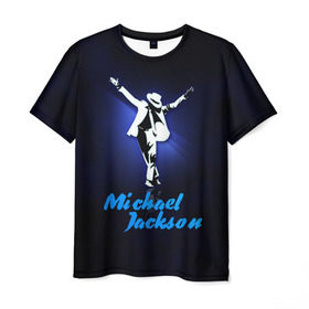 Мужская футболка 3D с принтом Майкл Джексон в Санкт-Петербурге, 100% полиэфир | прямой крой, круглый вырез горловины, длина до линии бедер | Тематика изображения на принте: michael jackson | король