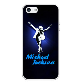 Чехол для iPhone 5/5S матовый с принтом Майкл Джексон в Санкт-Петербурге, Силикон | Область печати: задняя сторона чехла, без боковых панелей | michael jackson | король