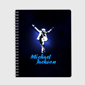 Тетрадь с принтом Майкл Джексон в Санкт-Петербурге, 100% бумага | 48 листов, плотность листов — 60 г/м2, плотность картонной обложки — 250 г/м2. Листы скреплены сбоку удобной пружинной спиралью. Уголки страниц и обложки скругленные. Цвет линий — светло-серый
 | michael jackson | король