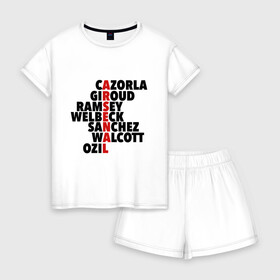 Женская пижама с шортиками хлопок с принтом Arsenal в Санкт-Петербурге, 100% хлопок | футболка прямого кроя, шорты свободные с широкой мягкой резинкой | arsenal | england | football | goal | london | англия | арсенал | гол | лондон | спорт | футбол | чемпионат