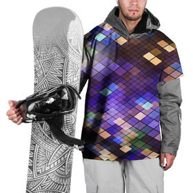 Накидка на куртку 3D с принтом Геометрия клеток в Санкт-Петербурге, 100% полиэстер |  | 3d | line | абстракция | квадрат | клетка | кубики | линии | прикольные | текстуры