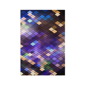 Обложка для паспорта матовая кожа с принтом Геометрия клеток в Санкт-Петербурге, натуральная матовая кожа | размер 19,3 х 13,7 см; прозрачные пластиковые крепления | 3d | line | абстракция | квадрат | клетка | кубики | линии | прикольные | текстуры