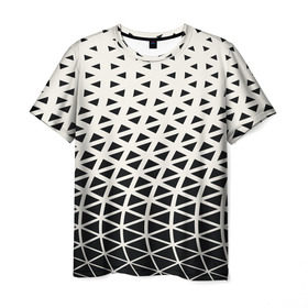 Мужская футболка 3D с принтом Необычный узор в Санкт-Петербурге, 100% полиэфир | прямой крой, круглый вырез горловины, длина до линии бедер | pattern | сетка | узоры
