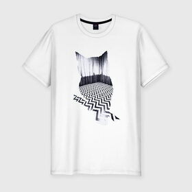 Мужская футболка премиум с принтом OWL в Санкт-Петербурге, 92% хлопок, 8% лайкра | приталенный силуэт, круглый вырез ворота, длина до линии бедра, короткий рукав | арт | животные | птицы | сериал | сова | твин пикс | фильмы