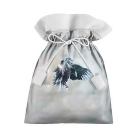 Подарочный 3D мешок с принтом Орлиная атака в Санкт-Петербурге, 100% полиэстер | Размер: 29*39 см | клюв | коршун | крылья | небо | облака | опасность | орел | охота | полет. перья | птица | хищник