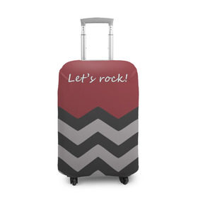 Чехол для чемодана 3D с принтом Let`s rock! в Санкт-Петербурге, 86% полиэфир, 14% спандекс | двустороннее нанесение принта, прорези для ручек и колес | lets rock | twin peaks | давайте сделаем это | даян | даяна | диана | дэвид линч | карлик | твин пикс