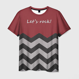 Мужская футболка 3D с принтом Let`s rock! в Санкт-Петербурге, 100% полиэфир | прямой крой, круглый вырез горловины, длина до линии бедер | Тематика изображения на принте: lets rock | twin peaks | давайте сделаем это | даян | даяна | диана | дэвид линч | карлик | твин пикс