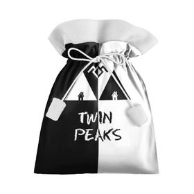 Подарочный 3D мешок с принтом Twin Peaks в Санкт-Петербурге, 100% полиэстер | Размер: 29*39 см | Тематика изображения на принте: арт | сериал | твин пикс | фильмы | черно белые