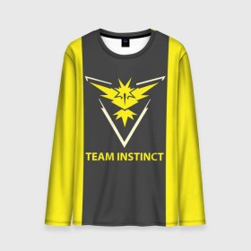 Мужской лонгслив 3D с принтом Team instinct в Санкт-Петербурге, 100% полиэстер | длинные рукава, круглый вырез горловины, полуприлегающий силуэт | Тематика изображения на принте: game | игра | игрок | инстинкт | пикачу | покемон