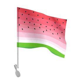 Флаг для автомобиля с принтом Арбузик в Санкт-Петербурге, 100% полиэстер | Размер: 30*21 см | Тематика изображения на принте: pattern | trend | арбуз | зеленый | косточки | красный | мода | патерн | паттерн | розовый | текстура | тренд | фрукт | ягода