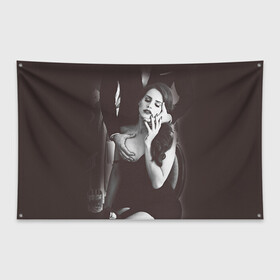 Флаг-баннер с принтом Lana Del Rey в Санкт-Петербурге, 100% полиэстер | размер 67 х 109 см, плотность ткани — 95 г/м2; по краям флага есть четыре люверса для крепления | lana del rey | лана дель рей