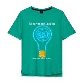 Мужская футболка хлопок Oversize с принтом The Electric Light Orchestra в Санкт-Петербурге, 100% хлопок | свободный крой, круглый ворот, “спинка” длиннее передней части | electric | electronic | elo | light | music | orchestra | музыка | электронная | эло