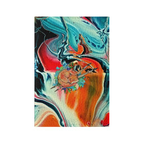 Обложка для паспорта матовая кожа с принтом Лиса художник в Санкт-Петербурге, натуральная матовая кожа | размер 19,3 х 13,7 см; прозрачные пластиковые крепления | Тематика изображения на принте: 3d | abstract | abstraction | fox | spray | абстракция | животные | кисти | краски | лиса | лисица | текстуры | художник