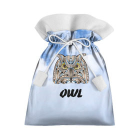 Подарочный 3D мешок с принтом Owl в Санкт-Петербурге, 100% полиэстер | Размер: 29*39 см | owl | животные | полуночник | природа | сова | сыч | филин | этника