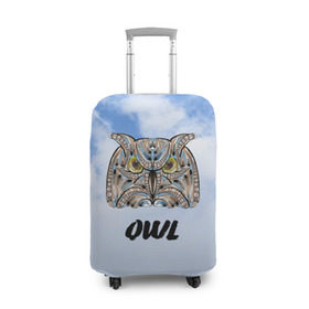 Чехол для чемодана 3D с принтом Owl в Санкт-Петербурге, 86% полиэфир, 14% спандекс | двустороннее нанесение принта, прорези для ручек и колес | owl | животные | полуночник | природа | сова | сыч | филин | этника