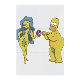 Магнитный плакат 2Х3 с принтом Симпсоны в Санкт-Петербурге, Полимерный материал с магнитным слоем | 6 деталей размером 9*9 см | bart | homer | love | simpsons | адам | барт | гомер | ева | любовь | мульт | мультфильм | пончик | симпсоны