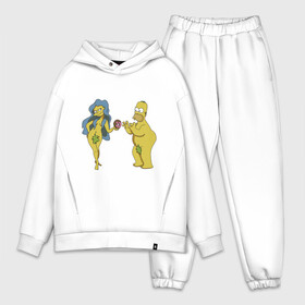 Мужской костюм хлопок OVERSIZE с принтом Симпсоны в Санкт-Петербурге,  |  | bart | homer | love | simpsons | адам | барт | гомер | ева | любовь | мульт | мультфильм | пончик | симпсоны