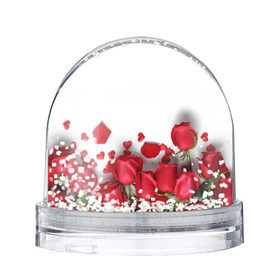 Водяной шар с принтом Розы в Санкт-Петербурге, Пластик | Изображение внутри шара печатается на глянцевой фотобумаге с двух сторон | flowers | gift | hearts | love | red | romantic | roses | valentines day | красные розы | сердечки