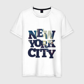 Мужская футболка хлопок с принтом New York City в Санкт-Петербурге, 100% хлопок | прямой крой, круглый вырез горловины, длина до линии бедер, слегка спущенное плечо. | 