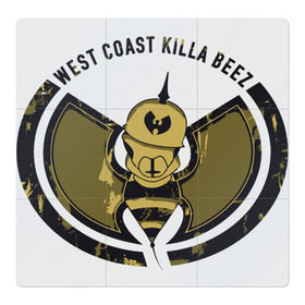 Магнитный плакат 3Х3 с принтом West Coast Killa Beez в Санкт-Петербурге, Полимерный материал с магнитным слоем | 9 деталей размером 9*9 см | clan | east | ghostface | gza | hip hop | killer | method man | rap | rza | shaolin | west | wu tang | ву тэнг | нью йорк | пчела | рэп | хип хоп | шаолинь