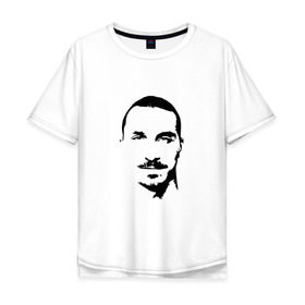 Мужская футболка хлопок Oversize с принтом Златан Ибрагимович в Санкт-Петербурге, 100% хлопок | свободный крой, круглый ворот, “спинка” длиннее передней части | 