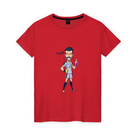 Женская футболка хлопок с принтом Буффон в Санкт-Петербурге, 100% хлопок | прямой крой, круглый вырез горловины, длина до линии бедер, слегка спущенное плечо | buffon | football | juventus | италия | ювентус