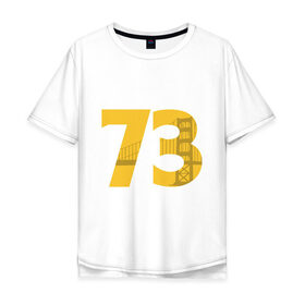 Мужская футболка хлопок Oversize с принтом Golden State - 73 Wins в Санкт-Петербурге, 100% хлопок | свободный крой, круглый ворот, “спинка” длиннее передней части | 