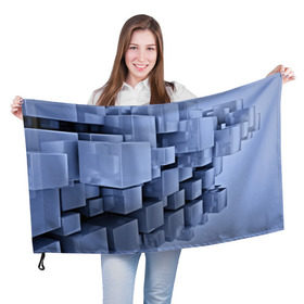 Флаг 3D с принтом Текстура в Санкт-Петербурге, 100% полиэстер | плотность ткани — 95 г/м2, размер — 67 х 109 см. Принт наносится с одной стороны | abstract | abstraction | block | tessera | абстракция | кубики | текстура