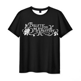 Мужская футболка 3D с принтом Bullet for my Valentine в Санкт-Петербурге, 100% полиэфир | прямой крой, круглый вырез горловины, длина до линии бедер | bfmw | metalcore | music | rock | джейсон джеймс | майкл пэджет | майкл томас | металл | мэттью так | надпись | рок