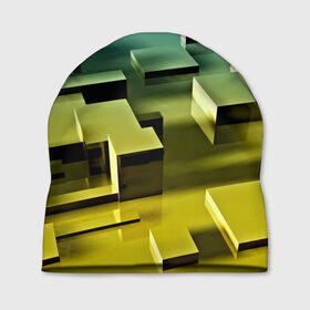 Шапка 3D с принтом Плавающие кубы в Санкт-Петербурге, 100% полиэстер | универсальный размер, печать по всей поверхности изделия | abstract | abstraction | block | tessera | абстракция | кубики | текстура