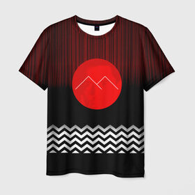 Мужская футболка 3D с принтом Twin Peaks в Санкт-Петербурге, 100% полиэфир | прямой крой, круглый вырез горловины, длина до линии бедер | Тематика изображения на принте: герои | детектив | драма | знаки | кино | сериал | сериаломан | серия | символы | твин пикс | третий сезон | фильм