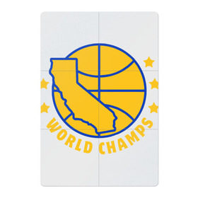 Магнитный плакат 2Х3 с принтом Golden State - World Champs в Санкт-Петербурге, Полимерный материал с магнитным слоем | 6 деталей размером 9*9 см | баскетбол | нба