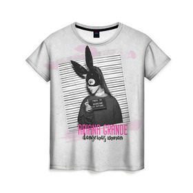 Женская футболка 3D с принтом Ariana Grande в Санкт-Петербурге, 100% полиэфир ( синтетическое хлопкоподобное полотно) | прямой крой, круглый вырез горловины, длина до линии бедер | Тематика изображения на принте: ariana grande