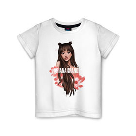 Детская футболка хлопок с принтом Ariana Grande в Санкт-Петербурге, 100% хлопок | круглый вырез горловины, полуприлегающий силуэт, длина до линии бедер | ariana grande