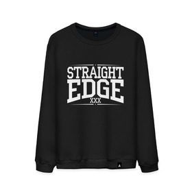 Мужской свитшот хлопок с принтом straight edge xxx в Санкт-Петербурге, 100% хлопок |  | drugfree | edge | hardcore | punk | sxe