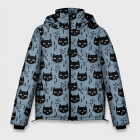 Мужская зимняя куртка 3D с принтом Хипстер коты 2 в Санкт-Петербурге, верх — 100% полиэстер; подкладка — 100% полиэстер; утеплитель — 100% полиэстер | длина ниже бедра, свободный силуэт Оверсайз. Есть воротник-стойка, отстегивающийся капюшон и ветрозащитная планка. 

Боковые карманы с листочкой на кнопках и внутренний карман на молнии. | cat | cat heads | felix | hipster | kitty | голова животного | голова кота | кот | котенок | котик | коты | кошка | милые котятки | с котами | треугольники | усатый полосатый | хипстер | черный кот