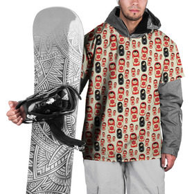 Накидка на куртку 3D с принтом Матрешки и эмо в Санкт-Петербурге, 100% полиэстер |  | Тематика изображения на принте: матрешки | паттерн | россия
