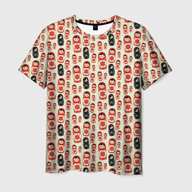 Мужская футболка 3D с принтом Матрешки и эмо в Санкт-Петербурге, 100% полиэфир | прямой крой, круглый вырез горловины, длина до линии бедер | матрешки | паттерн | россия