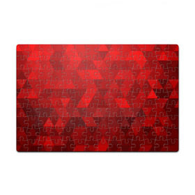 Пазл магнитный 126 элементов с принтом Red pattern в Санкт-Петербурге, полимерный материал с магнитным слоем | 126 деталей, размер изделия —  180*270 мм | геометрия | красный | треугольники