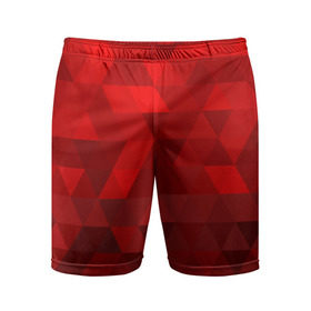 Мужские шорты 3D спортивные с принтом Red pattern в Санкт-Петербурге,  |  | геометрия | красный | треугольники