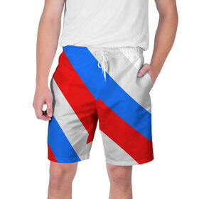 Мужские шорты 3D с принтом Россия в Санкт-Петербурге,  полиэстер 100% | прямой крой, два кармана без застежек по бокам. Мягкая трикотажная резинка на поясе, внутри которой широкие завязки. Длина чуть выше колен | russia | флаг