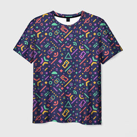 Мужская футболка 3D с принтом Геометрия в Санкт-Петербурге, 100% полиэфир | прямой крой, круглый вырез горловины, длина до линии бедер | абстракция | геометрия | круг | линия | узор