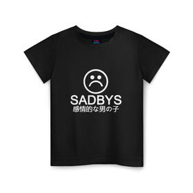 Детская футболка хлопок с принтом Sad Boys (Logo) в Санкт-Петербурге, 100% хлопок | круглый вырез горловины, полуприлегающий силуэт, длина до линии бедер | Тематика изображения на принте: boy | boys | logo | sad