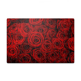 Пазл магнитный 126 элементов с принтом Красные розы в Санкт-Петербурге, полимерный материал с магнитным слоем | 126 деталей, размер изделия —  180*270 мм | букет | красный | розы | цветы