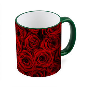 Кружка 3D с принтом Красные розы в Санкт-Петербурге, керамика | ёмкость 330 мл | букет | красный | розы | цветы
