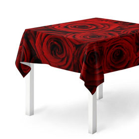 Скатерть 3D с принтом Красные розы в Санкт-Петербурге, 100% полиэстер (ткань не мнется и не растягивается) | Размер: 150*150 см | букет | красный | розы | цветы