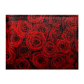 Обложка для студенческого билета с принтом Красные розы в Санкт-Петербурге, натуральная кожа | Размер: 11*8 см; Печать на всей внешней стороне | Тематика изображения на принте: букет | красный | розы | цветы