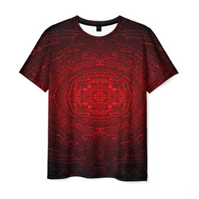 Мужская футболка 3D с принтом Focal pattern в Санкт-Петербурге, 100% полиэфир | прямой крой, круглый вырез горловины, длина до линии бедер | pattern | абстракция | волны | краска | линии | оптические | полосы | разводы | узоры | фрактал
